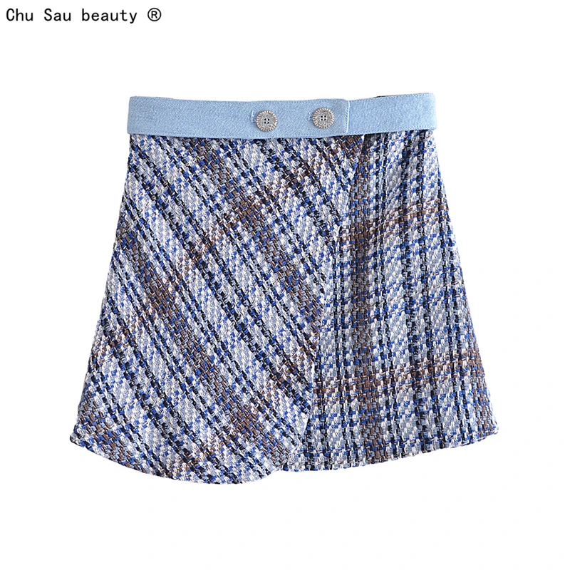 

Юбка-мини женская демисезонная Асимметричная с высокой талией