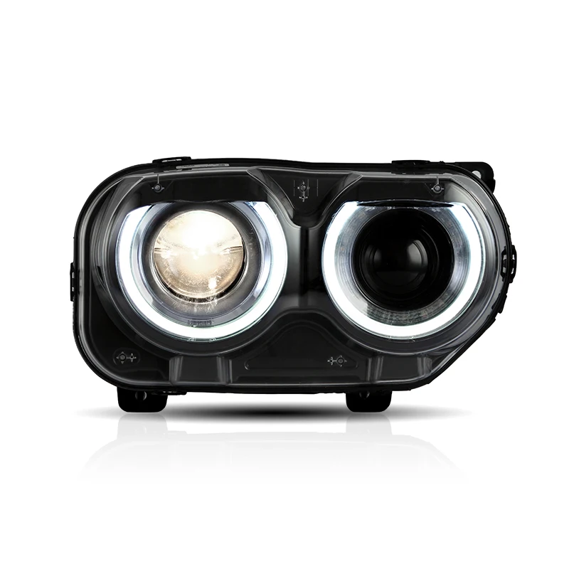 

apply to Wholesale LED Headlights 2015-UP Front Lamp SXT SRT With Sequential Turn Rear Light For Dodge Challenger Headlamp