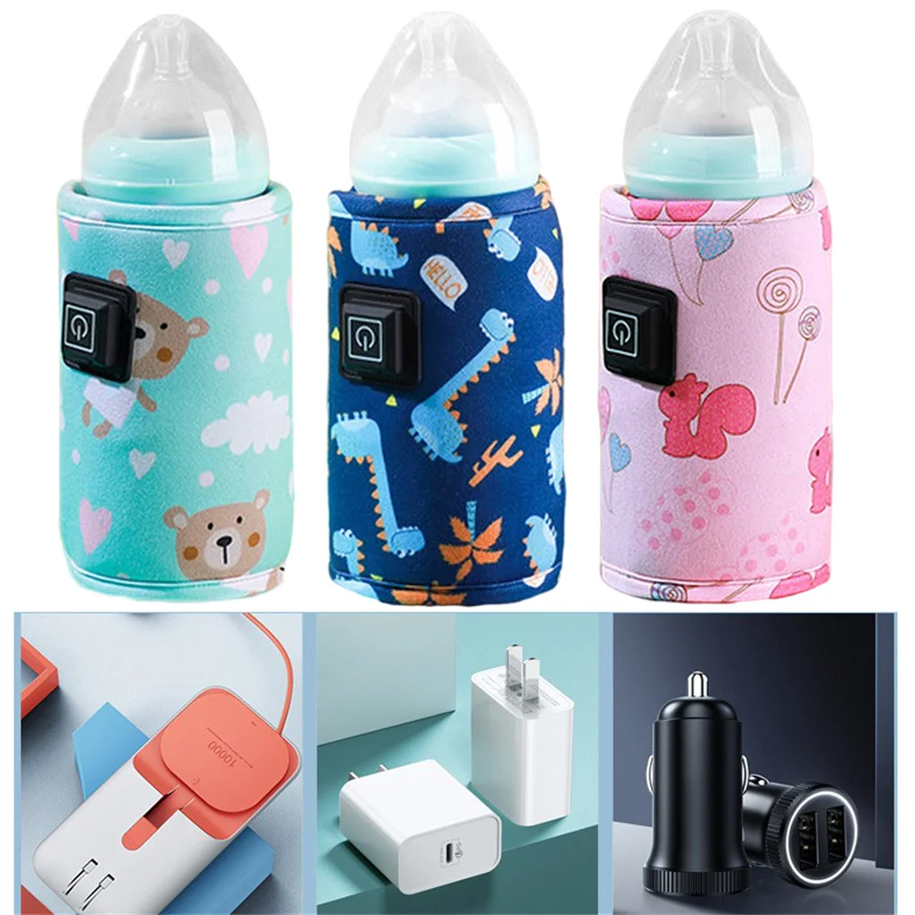 

1 2 3 подогреватель для детской бутылочки с питанием от USB регулируемый чехол с подогревом для молока и воды уличные зимние детские принадлеж...