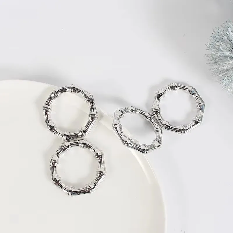 

Набор Из 4 Золотых И Серебряных Колец Для Салфеток, Бамбуковые Держатели Для Салфеток, Аксессуары Для Кухни, Вечеринок, Банкетов