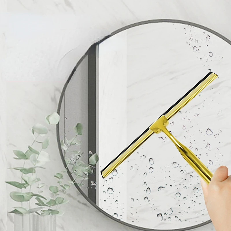 

Stainless Steel Window Glass Cleaning Tools Accessories With Handle Silicone Rubber Brush Bathroom Shower Squeegee Mirror Wipers