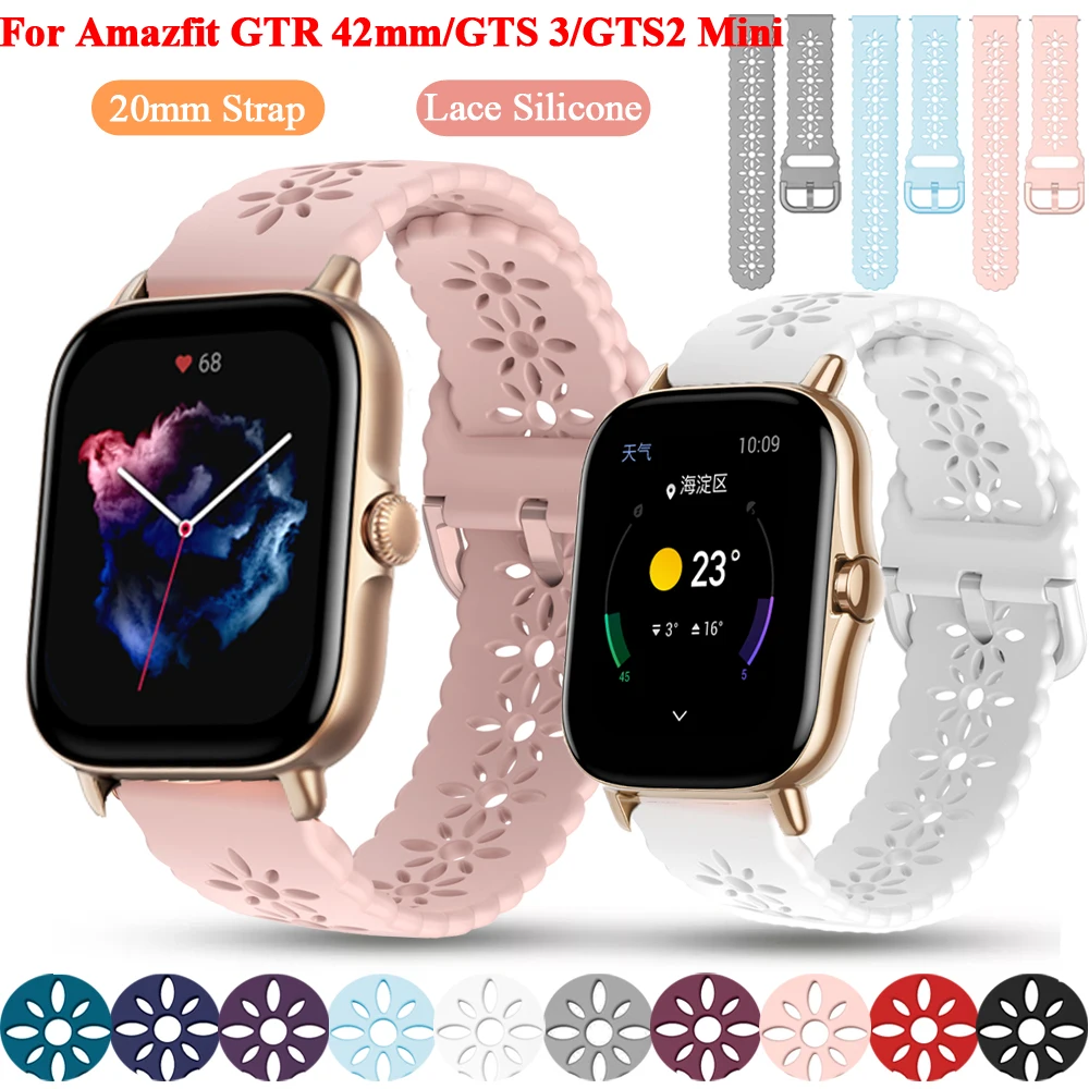 

20mm Smart Watch Band For Amazfit GTS 3/Bip S Straps Silicone Wristband Bracelet for Xiaomi Huami Amazfit GTS/GTS2 Mini/GTR 42mm