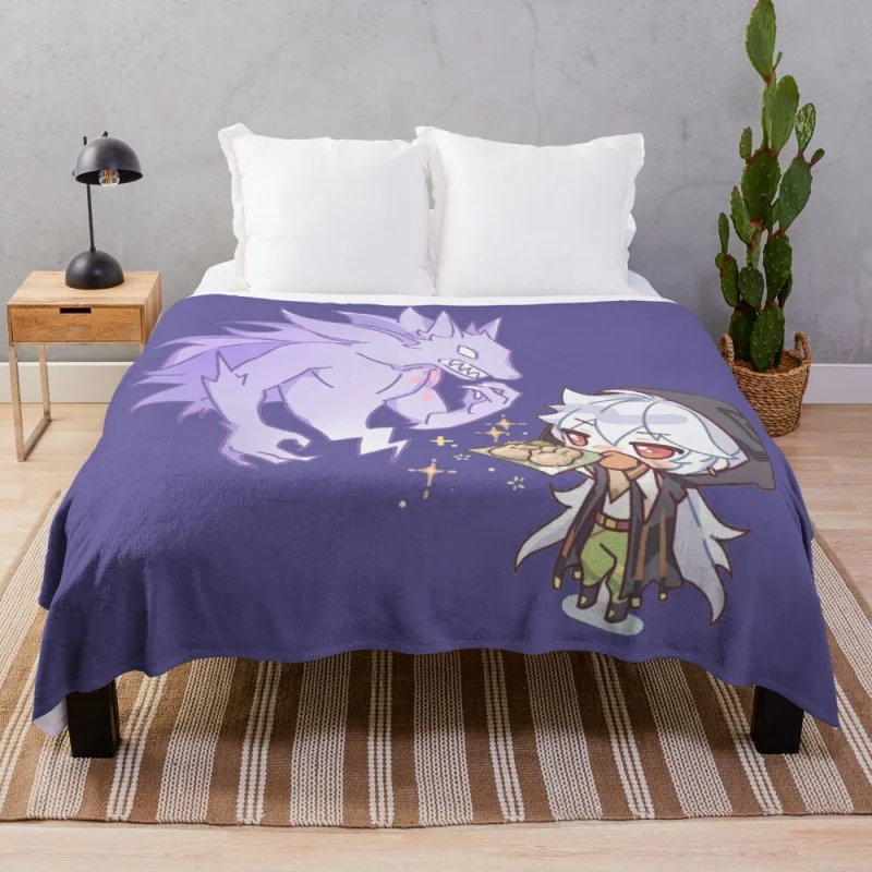 

ТКАНЕВОЕ клетчатое меховое покрывало для бросания ресниц, лучшее летнее одеяло Genshin Impact Chibi, бритвенное одеяло s