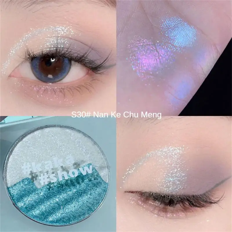 

NEW Aurora Two-color High-gloss Powder Cake Chameleon Eyeshadow Pearlescent Flash Eyeshare Face Brightening Cosmetics
