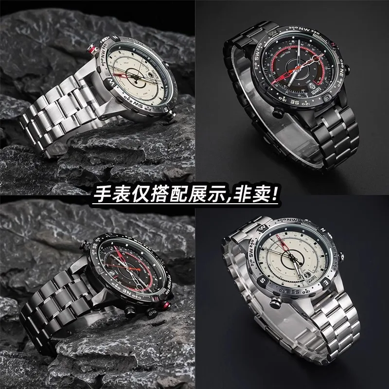 Фото 24*16 мм серебристо-черный ремешок из нержавеющей стали для мужчин TIMEX T2N720 T2N721 TW2R55500 T2N721, ремешок для часов, браслет №3