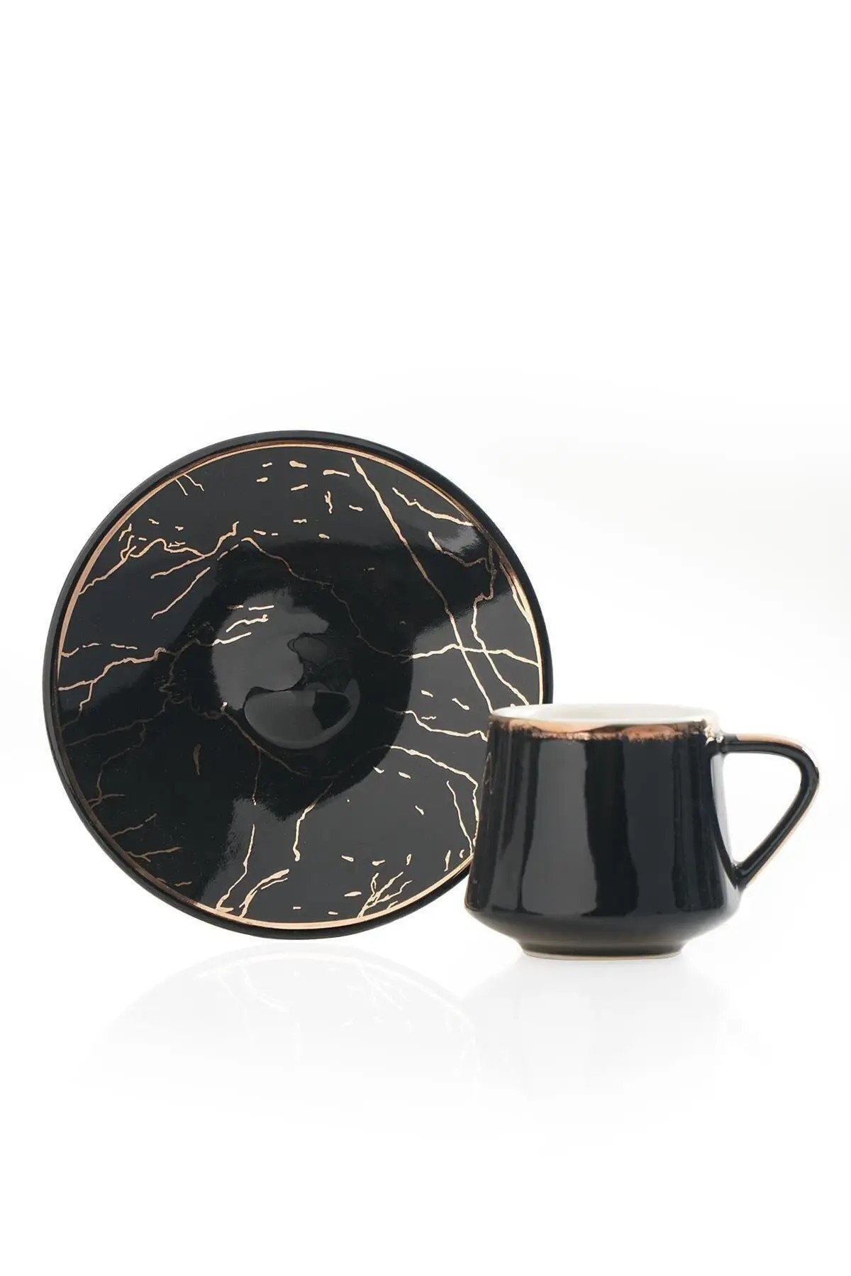 

Amazing Turkish Greek Arabic Coffee & Espresso Cup Set Milla 6 Psc. Porcelain Marble Pattern Coffee Cup Set