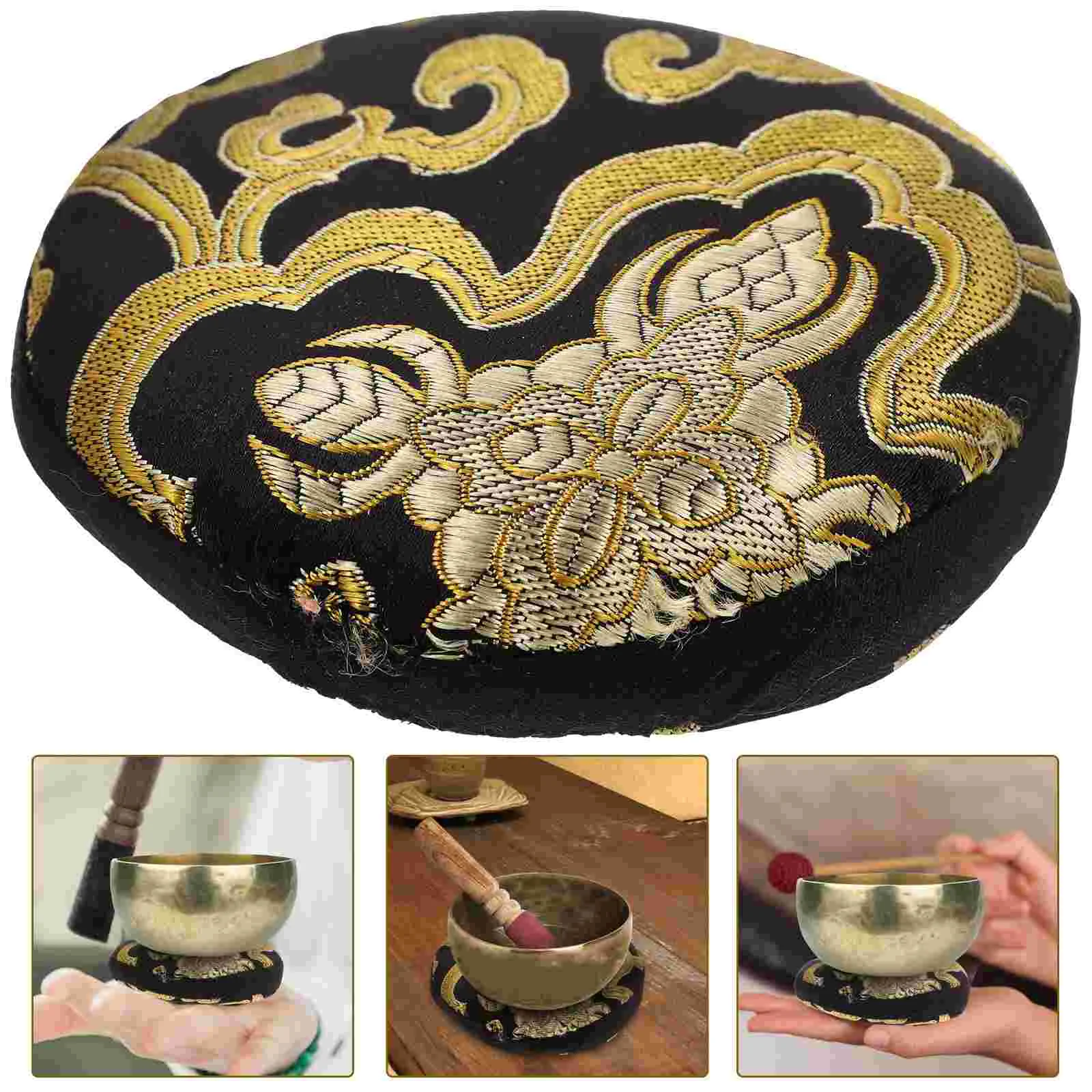 

Wooden Fish Singing Bowl Pad Decorative Cushion Supple Temple Accessories Sound Mat Craft
