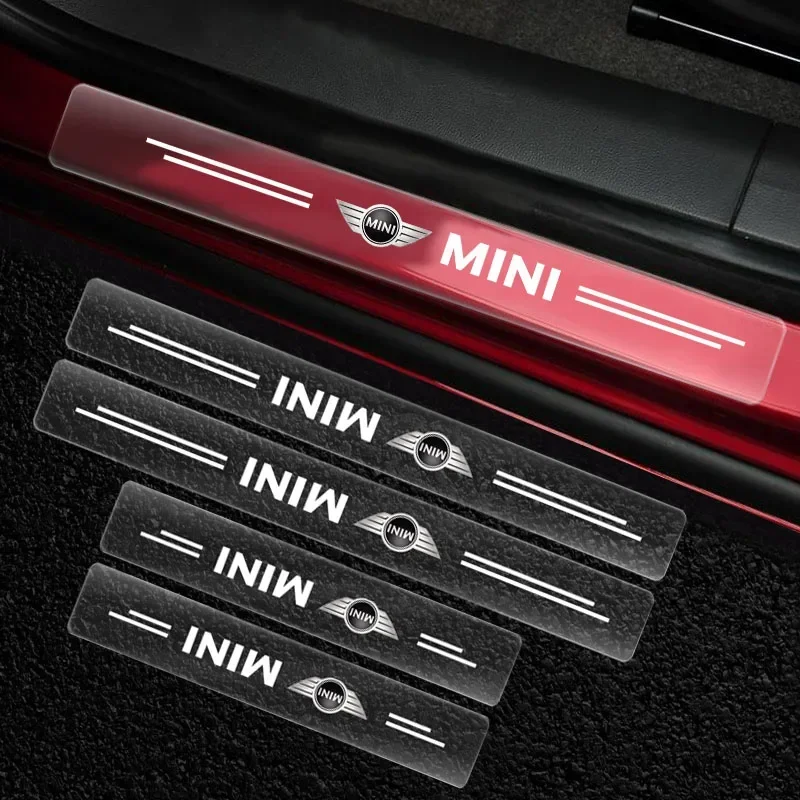 4 шт. наклейка на порог автомобиля устойчивая к царапинам прозрачная защитная