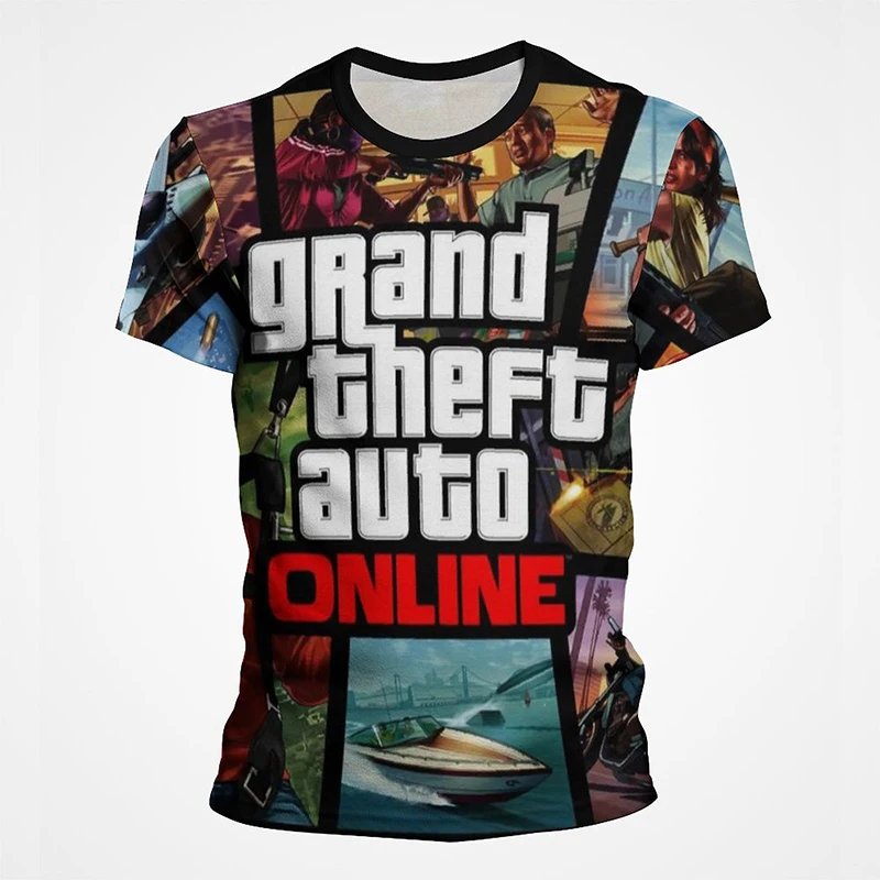 Футболка Grand Theft Auto GTA мужские футболки с 3D принтом летние модные повседневные