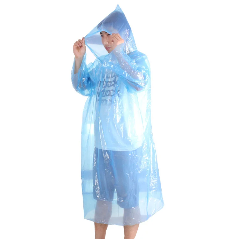 Disposable Adult Emergency Waterproof Rain Coat Poncho Hiking Camping Hood wholesale |
