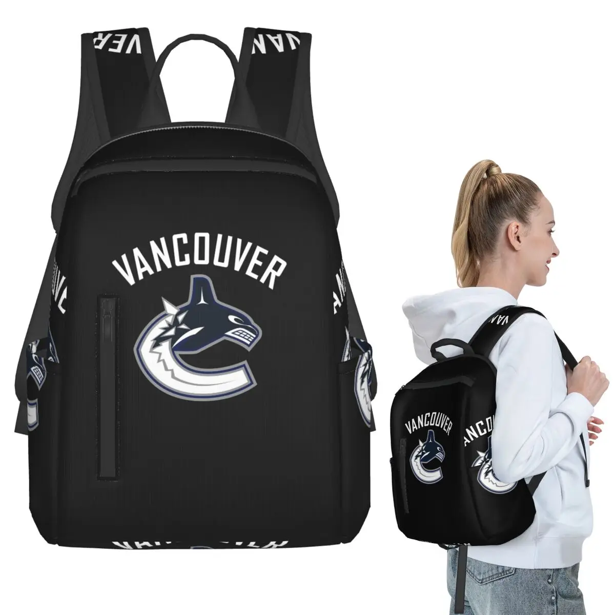 Фото Рюкзак Vancouver Hockey Canucks Essential Active, школьная сумка для студентов, детская школьная сумка, сумки через плечо для компьютера, сумки для мальчиков и девочек №1