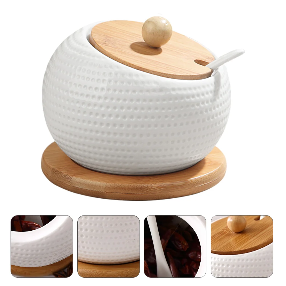 

Ceramic Seasoning Bottle Spice Container Creative Condiment Jar Mason Kitchen Salt Flavoring Clear Can Set