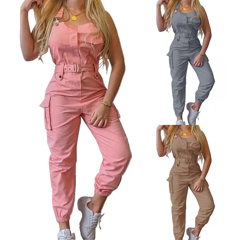 

European and American Women's Overalls, Waistband, Sleeveless Suspenders, Trousers and Trousers