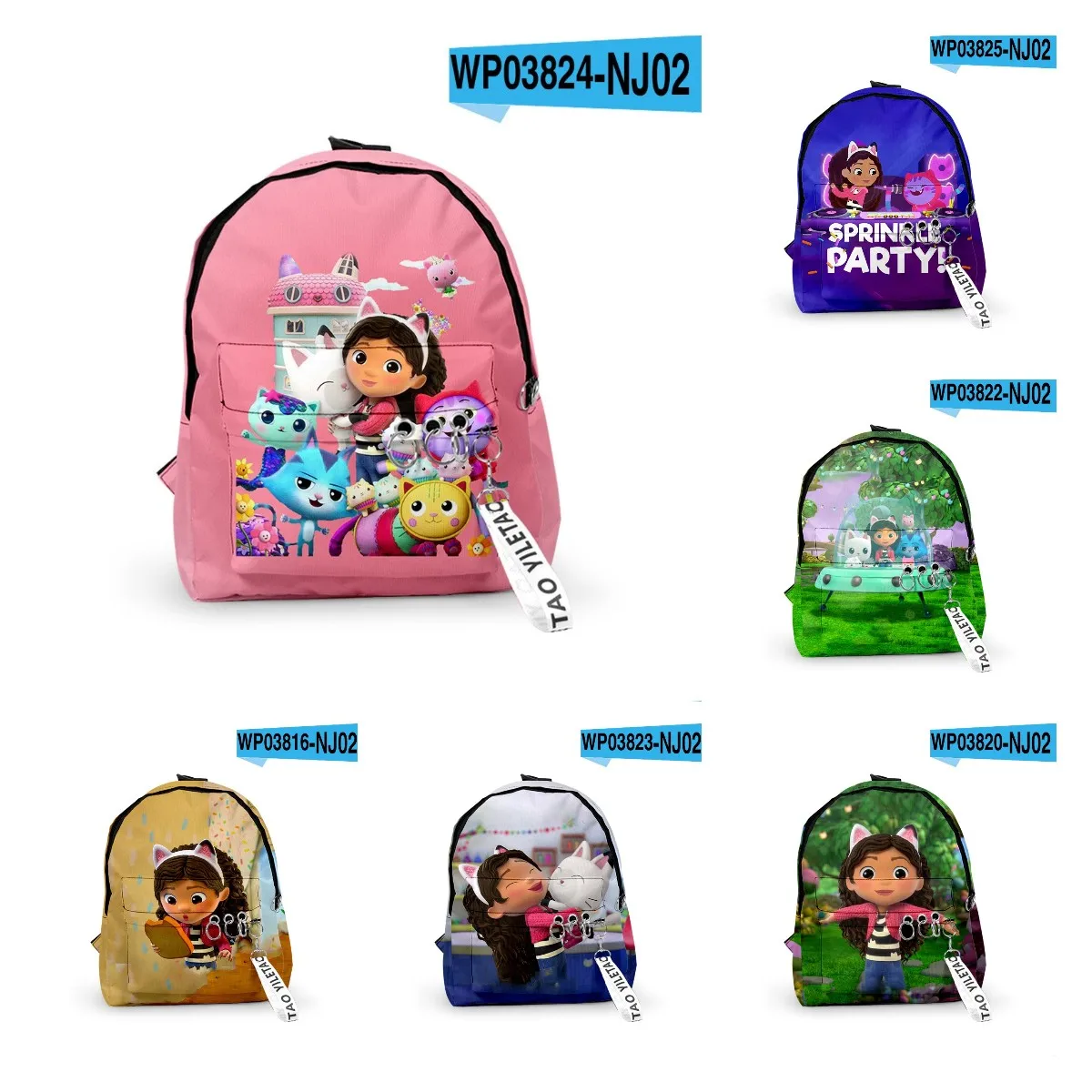 

New Children Gabby's Dollhouse Backpacks Kids Cartoon 3D Printed Knapsack Children Anime Rucksack Baby Boys Girls School Gifts