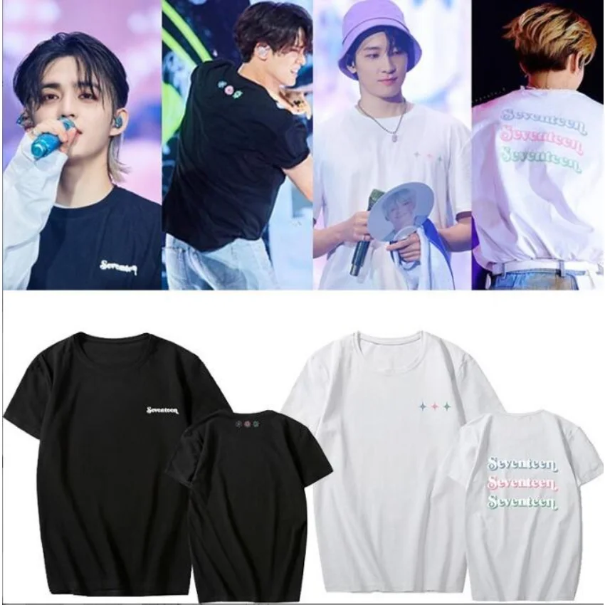 

K POP K-POP Seventeen World Tour T Shirt KPOP SVT Concert Music T-Shirt Korean Style Summer Short Sleeve Streetwear Graphic Tees