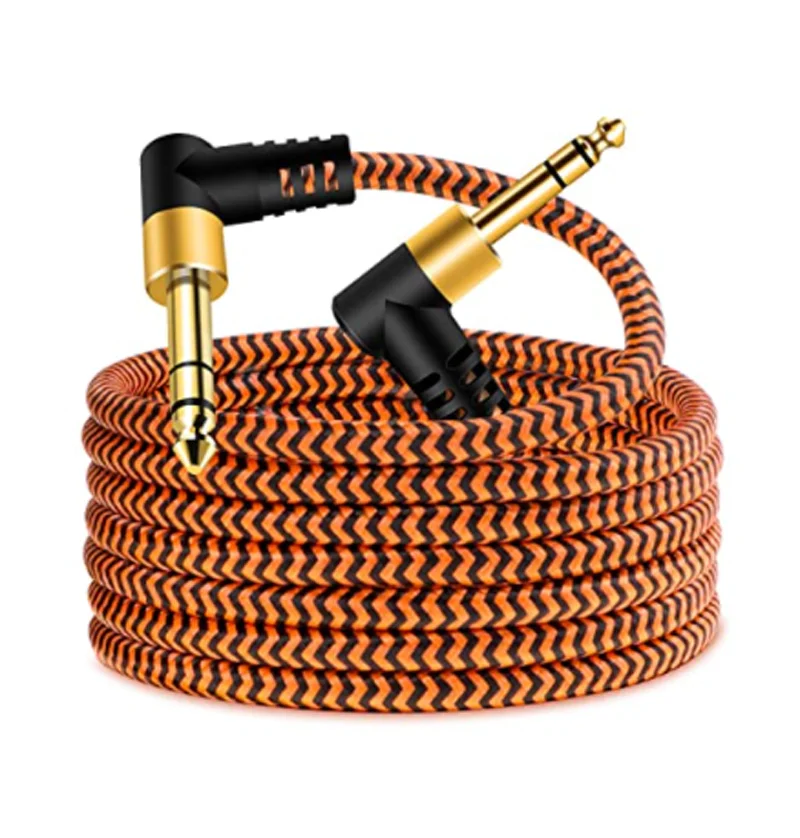 

6.35mm to 6.35mm Stereo Audio Balanced Cable trs 1/4 Angled to Angled Speaker Amplifier Cable for Guitar Keyboard‎ Dual Channel