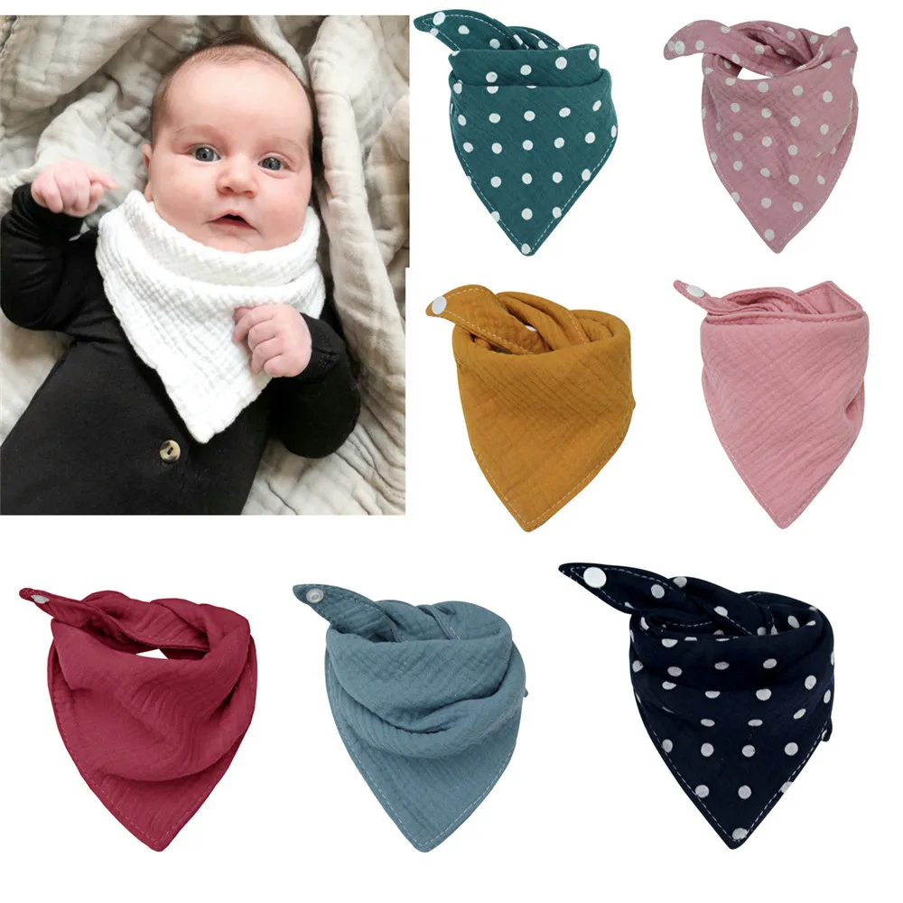 

Baby Infant Cotton Bib Solid Color Triangle Scarf Feeding Saliva Towel Boy Girl Babies Accessories Newborn Bandana Burp Cloth