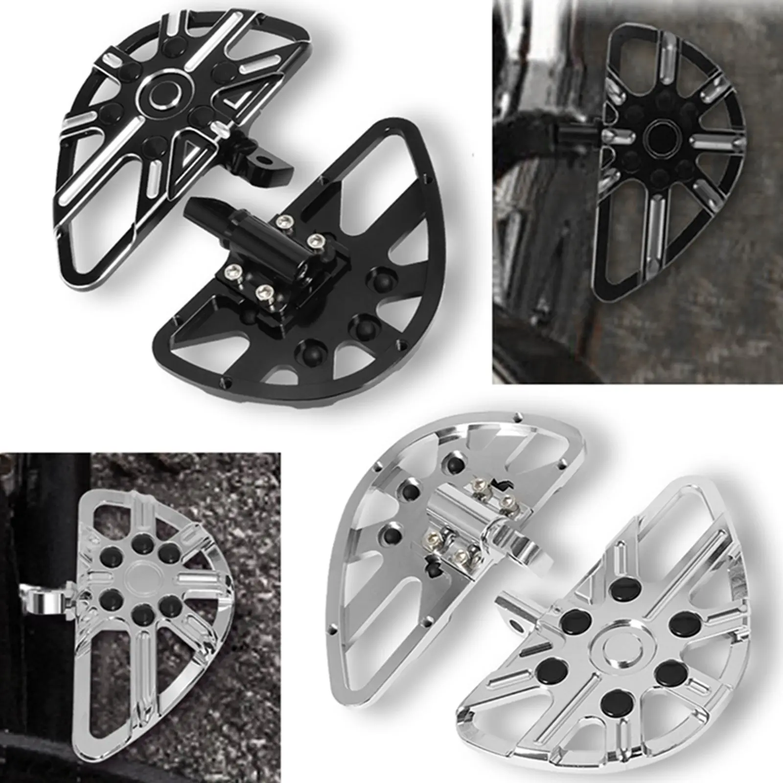 

Aluminum Alloy Motorcycle Floorboards Foot Pegs Rest Footrest Pedals for Harley Touring Male Mount-style