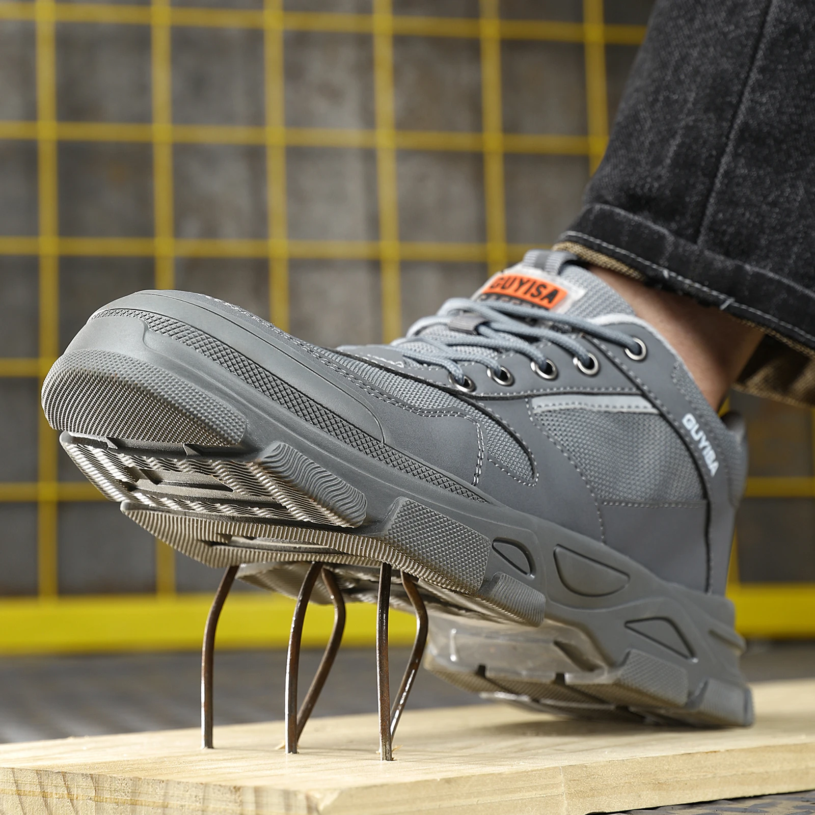 Стальной носок GUYISA Uomo защита от ударов и пирсинга Suola резистивная кожа