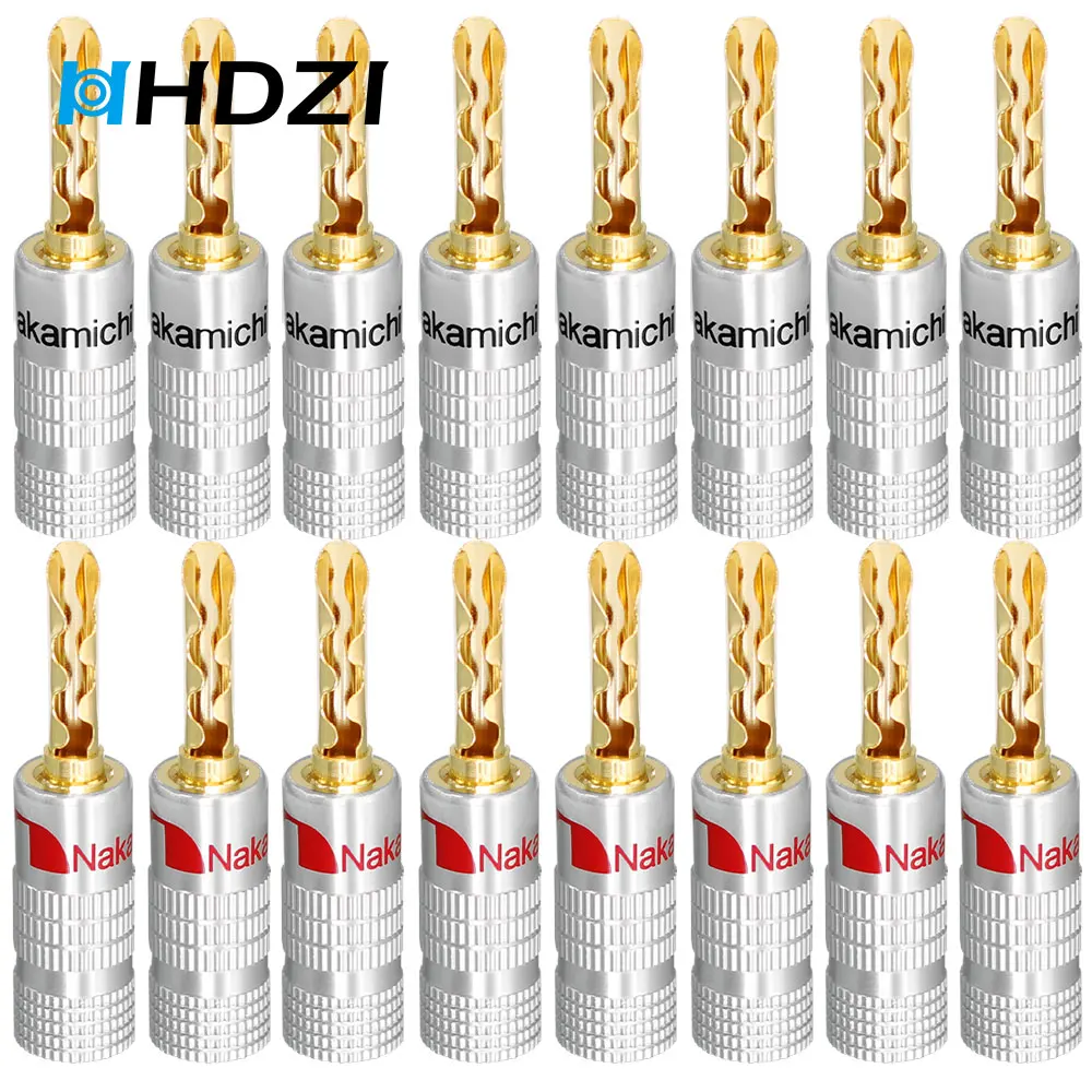 

HHDZI Nakamichi Banana Plugs Audio Jack Connector Screw Locking Wire Connector Adapter for Spring Loaded Speaker Terminals