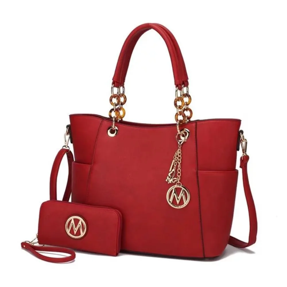 

Female Bag Luxury Women 2023 Bonita Vegan Leather Women's Tote Handbag & Wallet By Mia K - Red Purse Bags Handbags Woman Trend