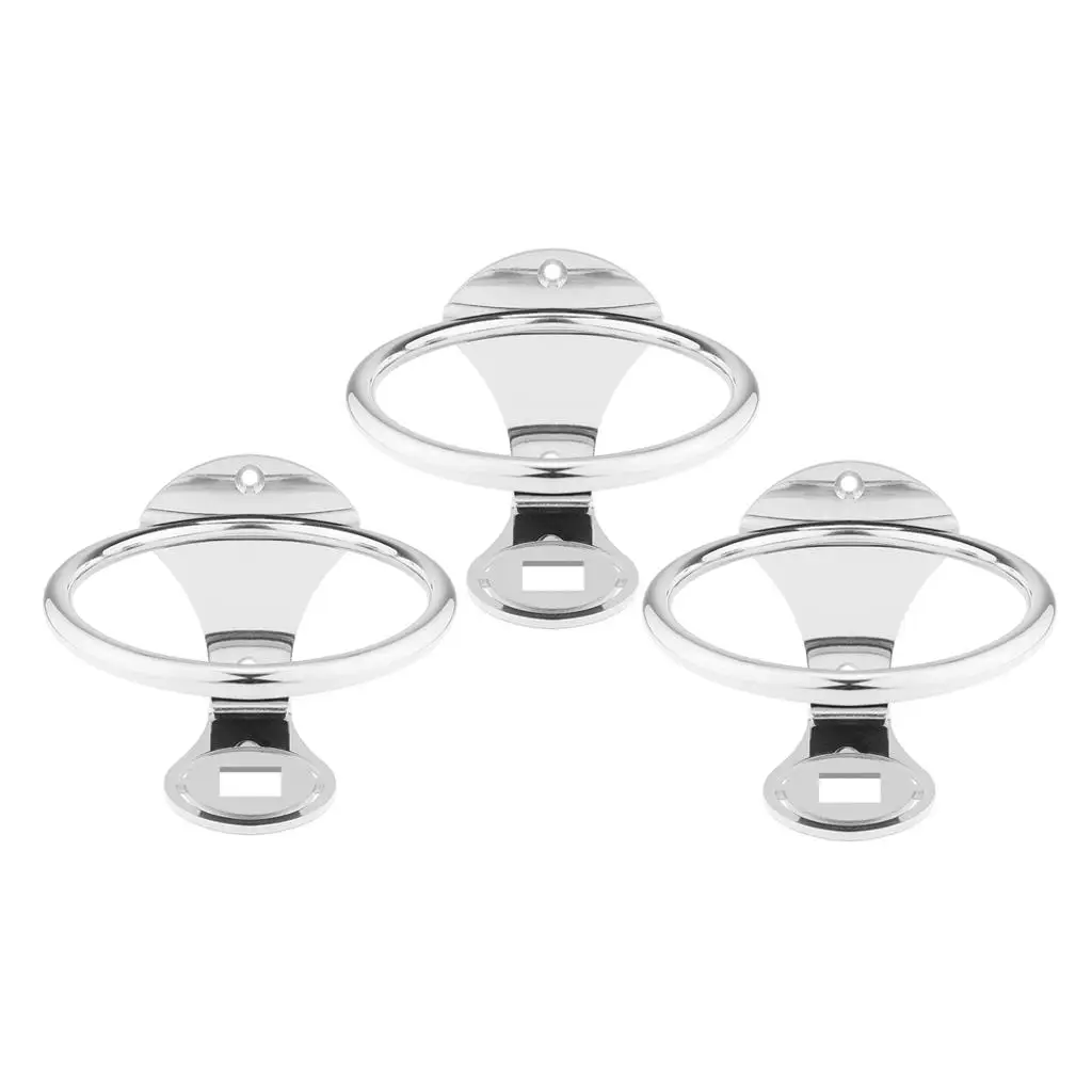 

3x Marine Boat Mount Holder Bottle Stand 316 Stainless Steel Durable