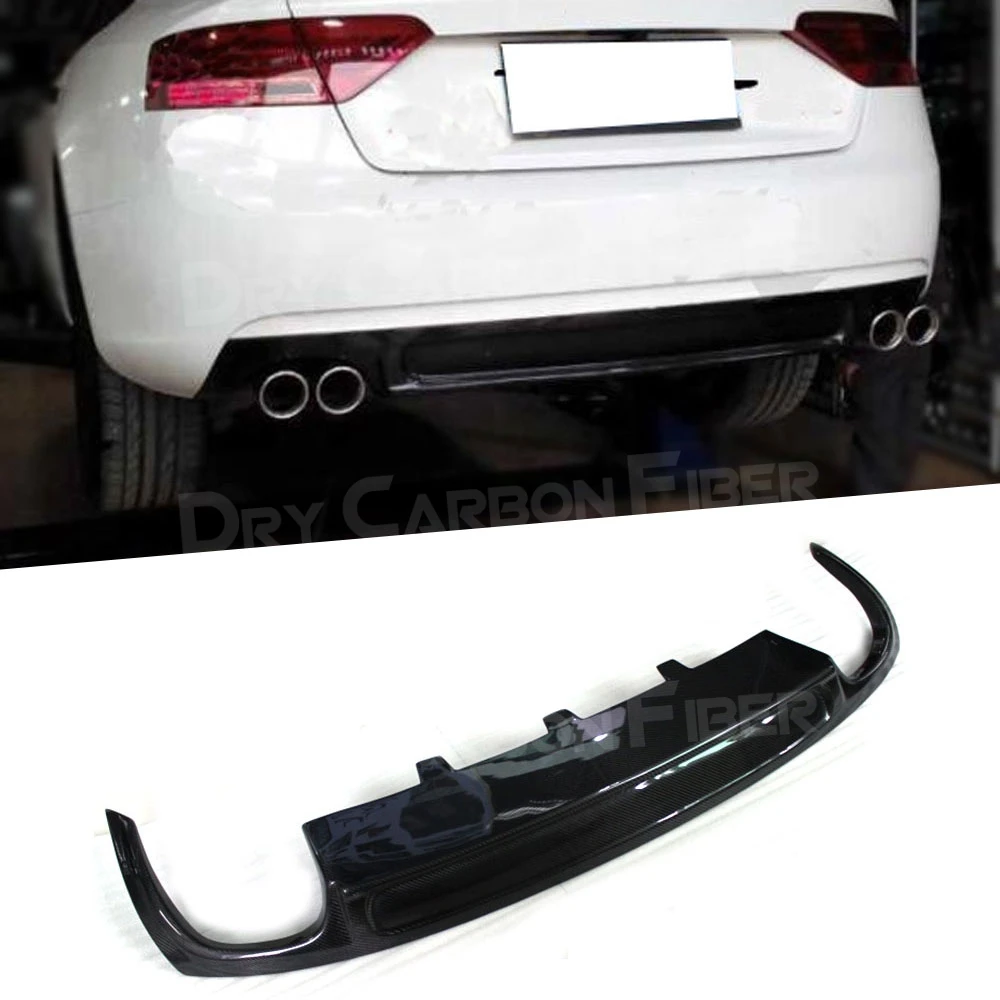 

Rear Lip Diffuser Spoiler For Audi A5 Standard 2013-2016 S5 Style Carbon Fiber / FRP Four Outlet Bumper Diffuser Cover