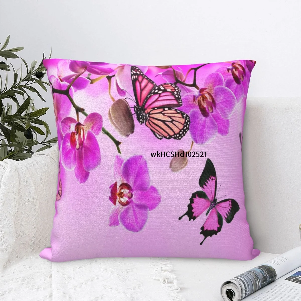

Фиолетовый цветочный чехол для подушки, наволочка, квадратная декоративная подушка для дивана, домашний декор, двухсторонний принт