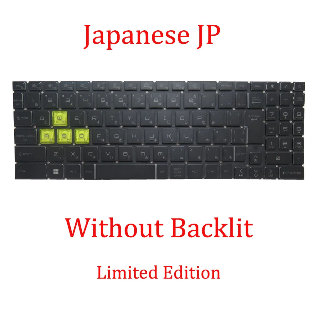 Клавиатура JP без подсветки для MSI Sword 15 A11UG UE UD UC SC A12UC UG A12VE A12VF A12VG A13UCX A13UDX A13VE A13VF A13VG