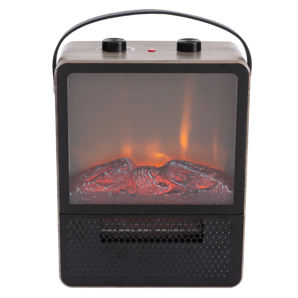 

Freestanding Ceramic 1500W Portable Electric Fireplace, Rustic Grey