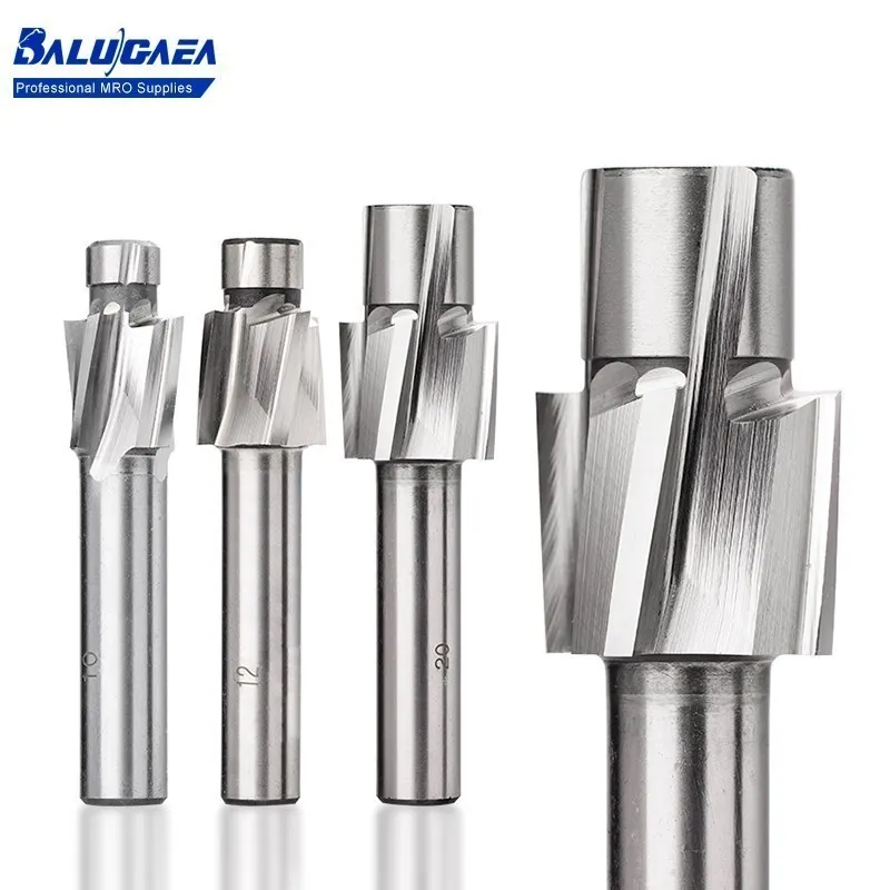 

4 Teeth Sliver HSS Counterbore End Mill M3-M20 Pilot Slotting Tool Milling Cutter Countersink End Mills Router Bit