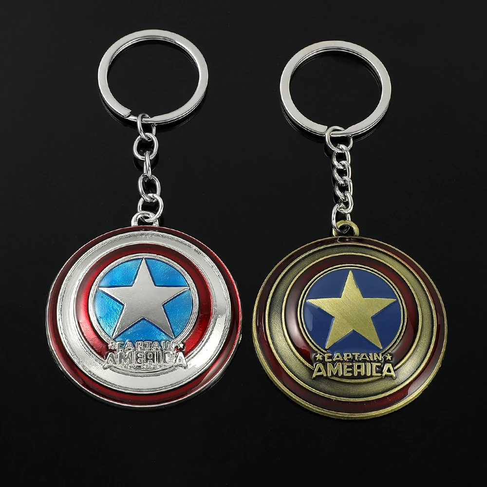 

Marvel Superhero The Avengers Metal Keychain Captain America's Shield Keyrings for Backpack Car Key Pendant Accessories Toy Gift