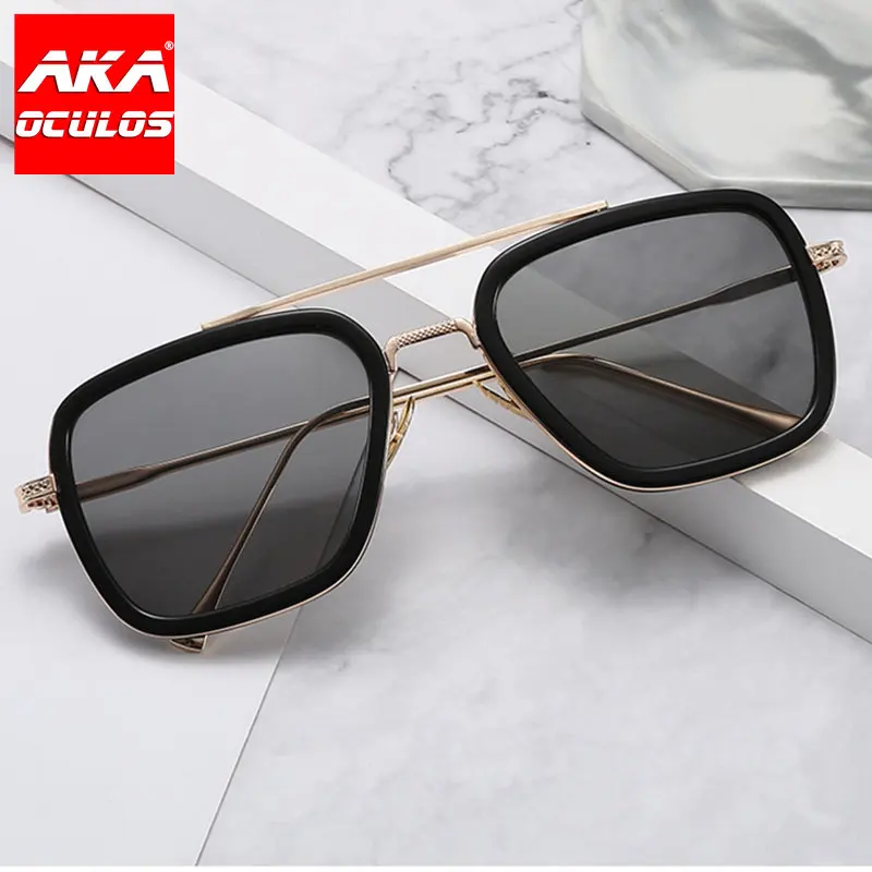 Солнцезащитные очки в стиле ретро для мужчин и женщин, винтажные брендовые дизайнерские Роскошные брендовые солнечные очки из сплава в стиле панк