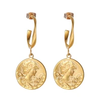 new hot sale fashion metal drop earrings for women vintage hoop earrings korean jewelry temperament girls daily wear earrings