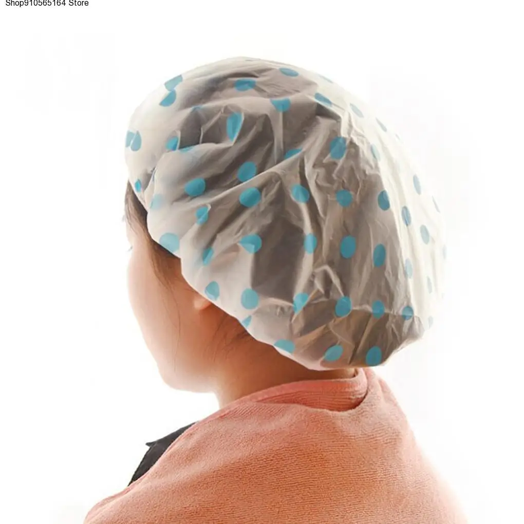

Newest Women Waterproof Elastic Plastic Shower Bathing Cap Swimming Bath hat