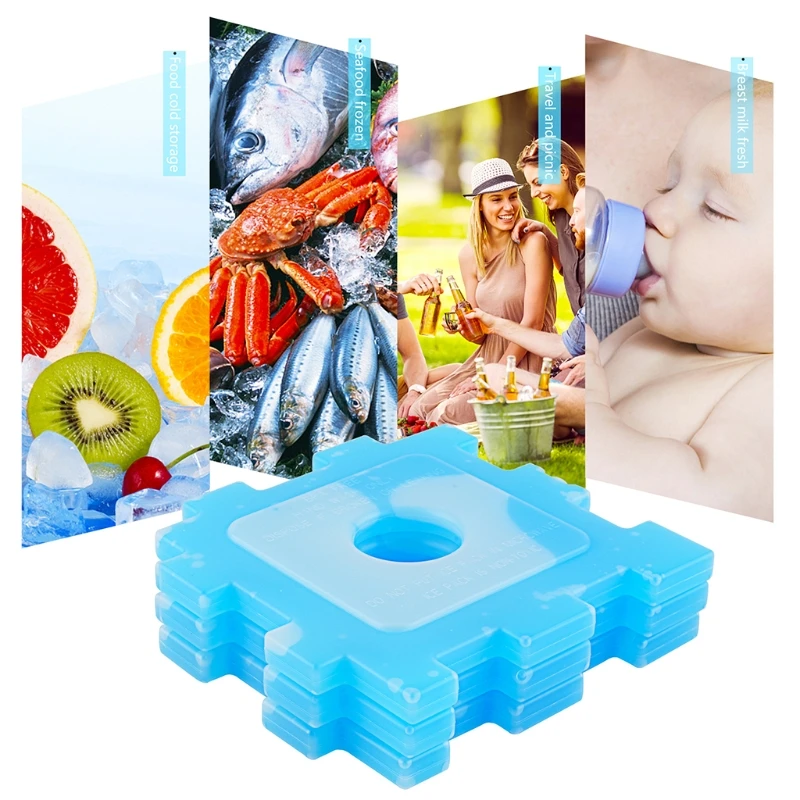 

6/10 Pcs Slim Ice Packs Reusable Freezer Blocks Cooling Cooler for Lunch Box