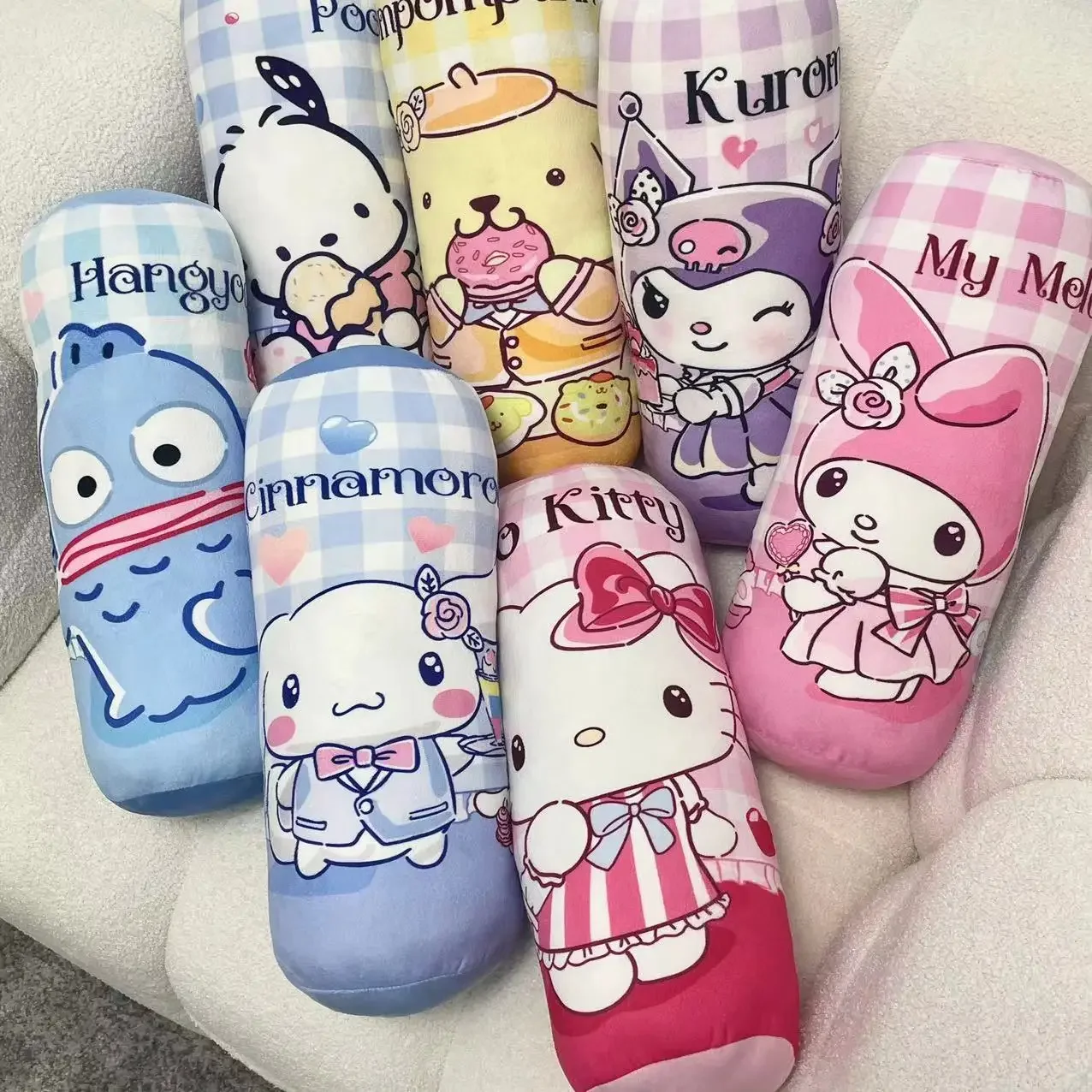 Подушка набивная длинная аниме Kuromi My Melody 40 см