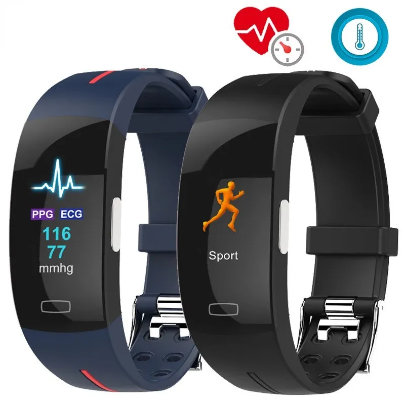 

Thermometer PPG ECG HRV BMP Breath Rate Smart Bracelet Watch Blood Pressure Measurement Wristband Fitness Activity Tracker Sale