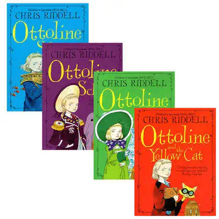 

MiluMilu 4 шт. оригинальные популярные книги Ottoline #1:Ottoline и желтая кошка (PB) окрашивающая английская книга с картинками