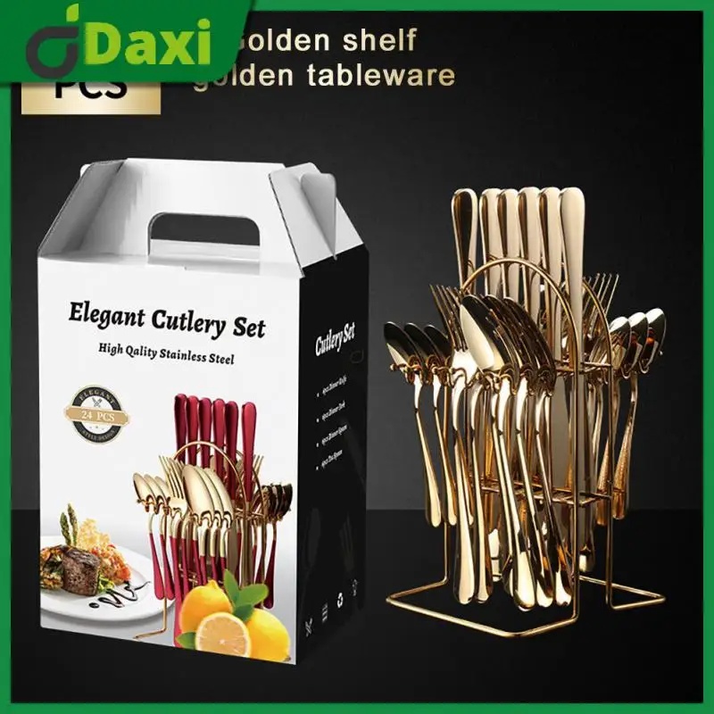 

Thickened Handle Portable Cutlery Set Easy Cleaning One-piece Design Knife Fork Spoon Colorful Dinnerware Sets Rounded Edges