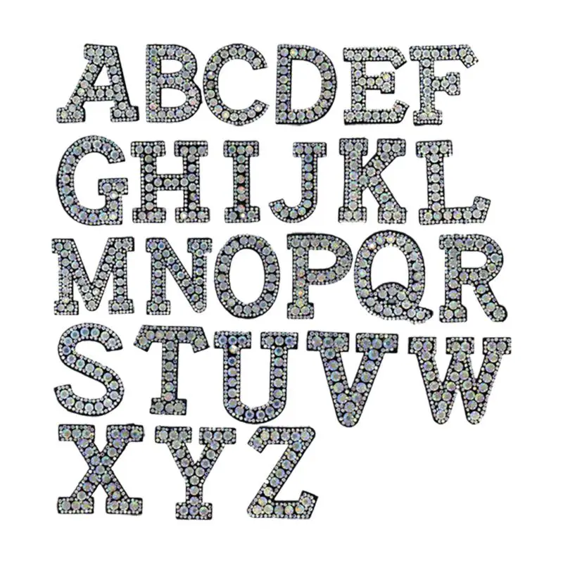 

26Pcs A-Z Letter Beaded for rhinestone Applique 3D Sew Iron-On Patch Clothing Badge for Bag Shoes Garment Drop Shipping