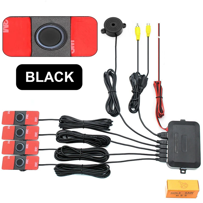 

Автомобильный видеодатчик парковки tronics Aid, 13 мм, регулируемые плоские датчики, обратный резервный радар, датчик, детектор, звуковой зуммер, сигнализация