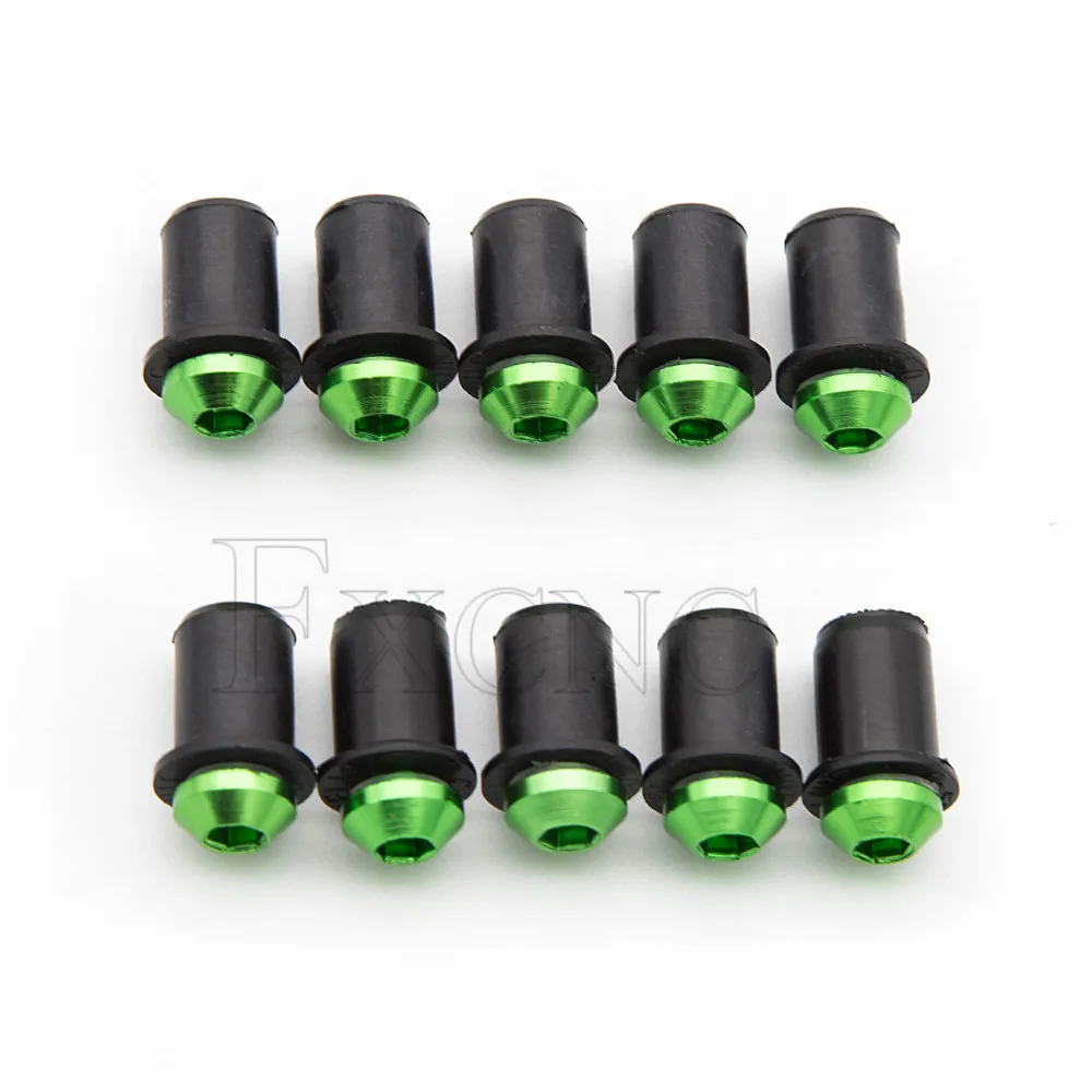 

Для Honda Suzuki Kawasaki Yamaha Aprilia Ducati Triumph болт для лобового стекла алюминиевый винт резиновые гайки 10 шт./компл. M5