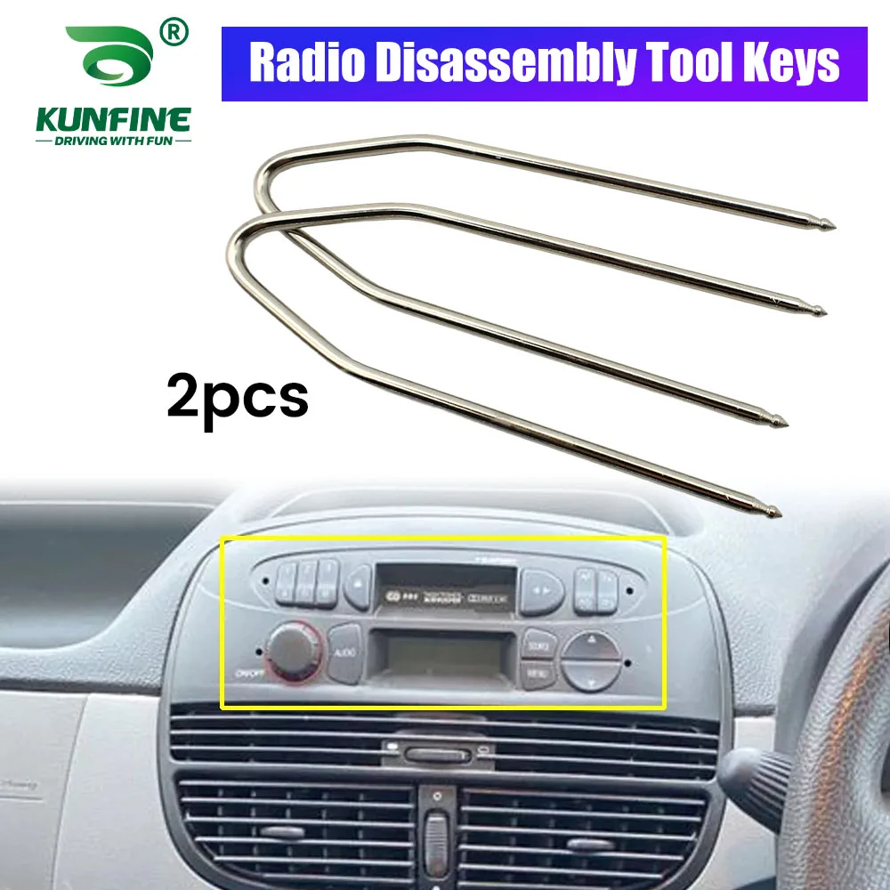 

2 шт., инструменты для удаления стерео радио для Ford Peugeot Fiat Renault CD, экстрактор для разборки ключей, головные блоки автомобиля, инструменты, аксессуары
