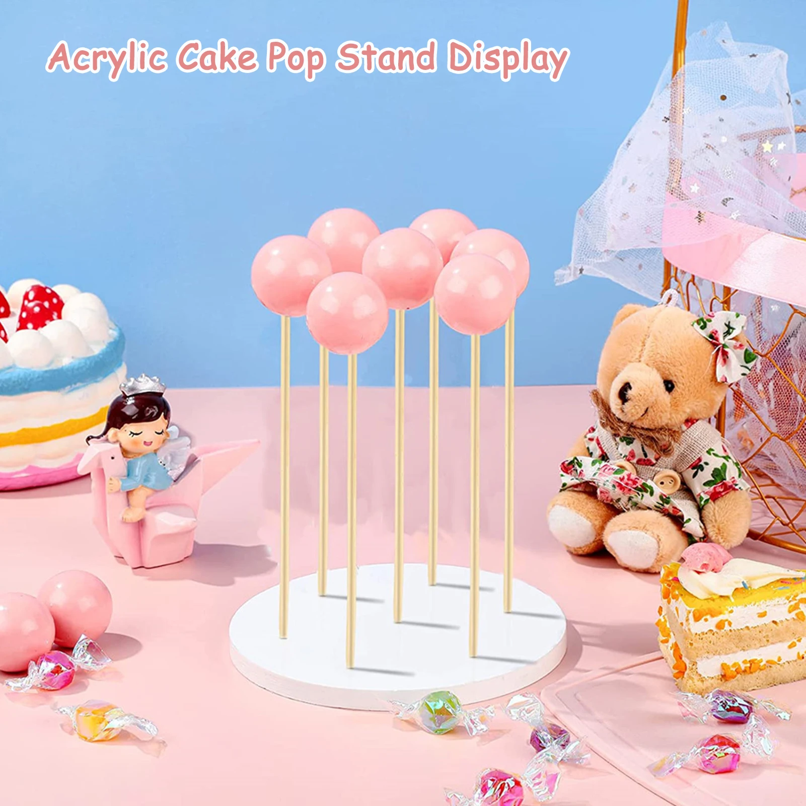 

Acrylic LolliHolder 2Pcs Round Cake Stand 2Pcs Round Cake Display Stand White Cake Stand For Weddings Birthday Parties Candy