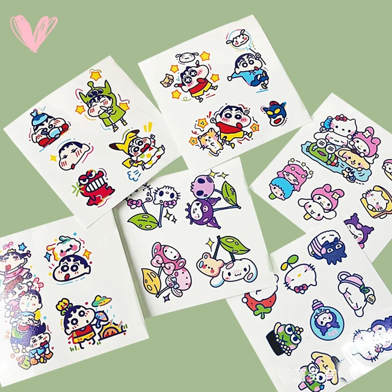 

Sanrioed татуировки наклейки Kawaii Аниме Crayon Shin-Chan My Melody Hello Kitty милые моющиеся Мультяшные украшения на запястье Крутые Девушки