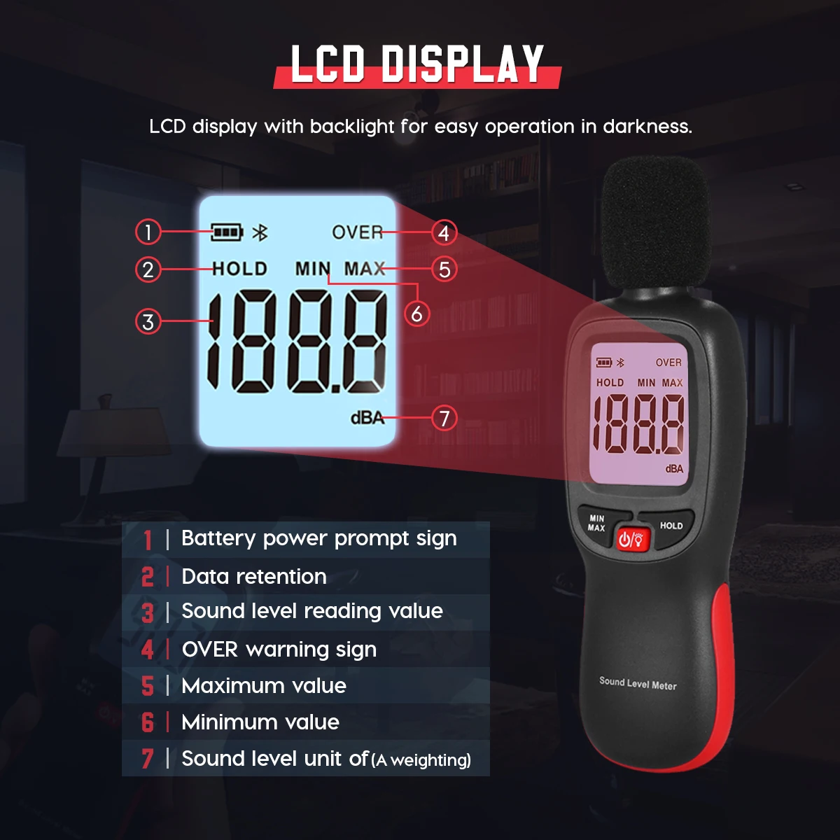 LUTIFIX WT85 Портативный Мини Цифровой Шумомер 30 ~ 130 дБ Измеритель Децибел Шума