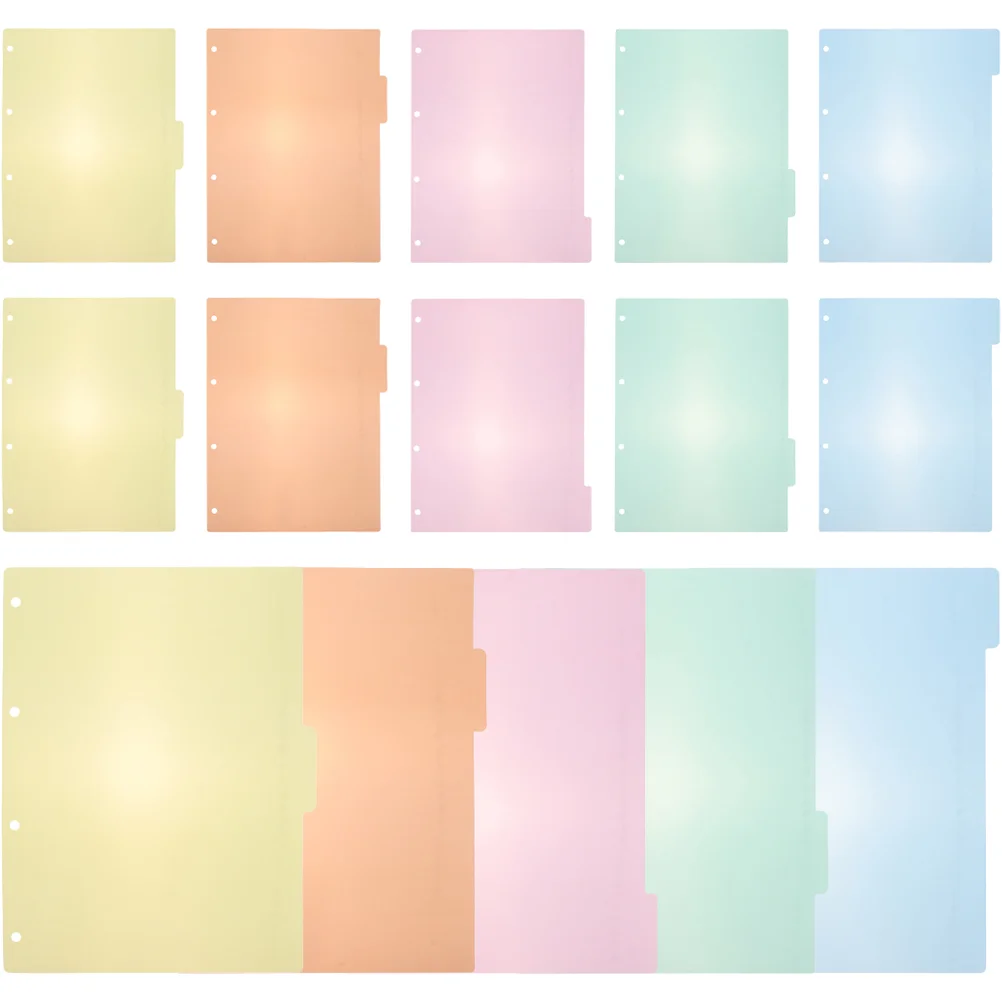 

15 Pcs Partition Board Notepad Index Pages Book Annotation Supplies Divider Insertable A4 Dividers Binder Plastic Notebook