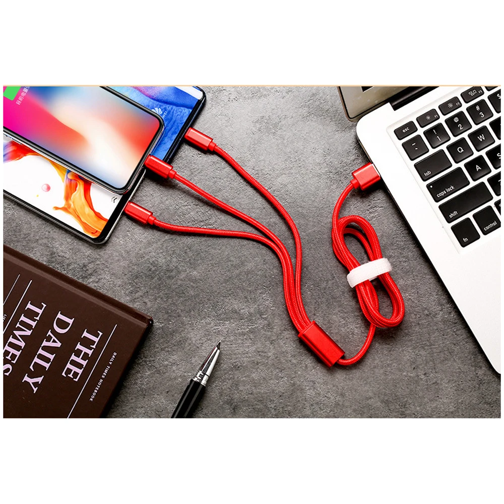 Фото 3 в 1 Micro USB Type C зарядный кабель с несколькими портами Usb Все в одном зарядный шнур USB C мобильный телефон для Samsung Xiaomi Huawei кабель №5