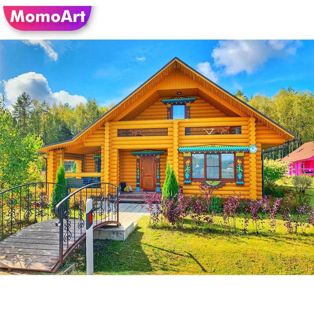 

MomoArt Diamond Embroidery House Mosaic Diamond Painting Landscape DIY Picture Rhinestone Full Square Round Handmade Hobby